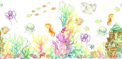 Fotobehang aquarel onderwater wereld_309706930_xl-2015